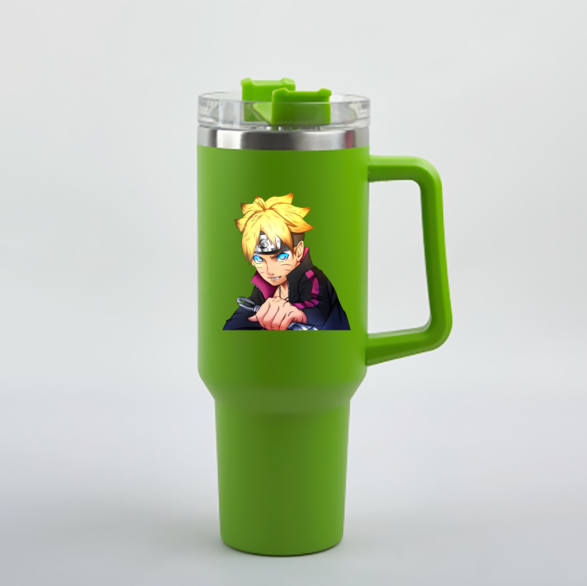 （画像用） NARUTO -ナルト- うずまき ボルト Uzumaki Boruto 1200mL車用タンブラー - クリスタルステッカー（プラスチックストロー付き）